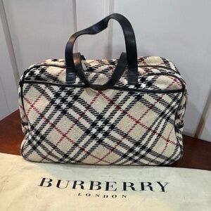 Burberry Vintage Wool Nova Check Bowler Bag